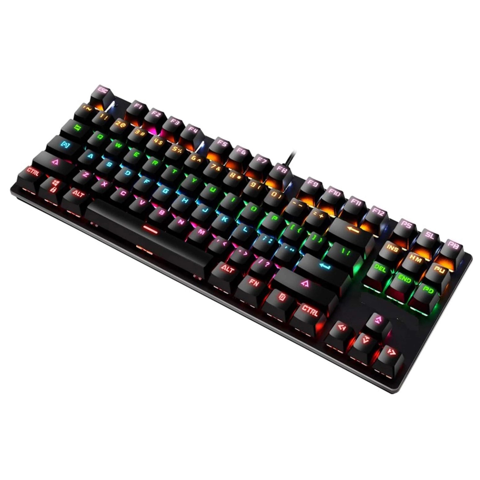 Clavier Gamer Filaire – HMTE Mécanique 87 Touches, Rétroéclairage RGB