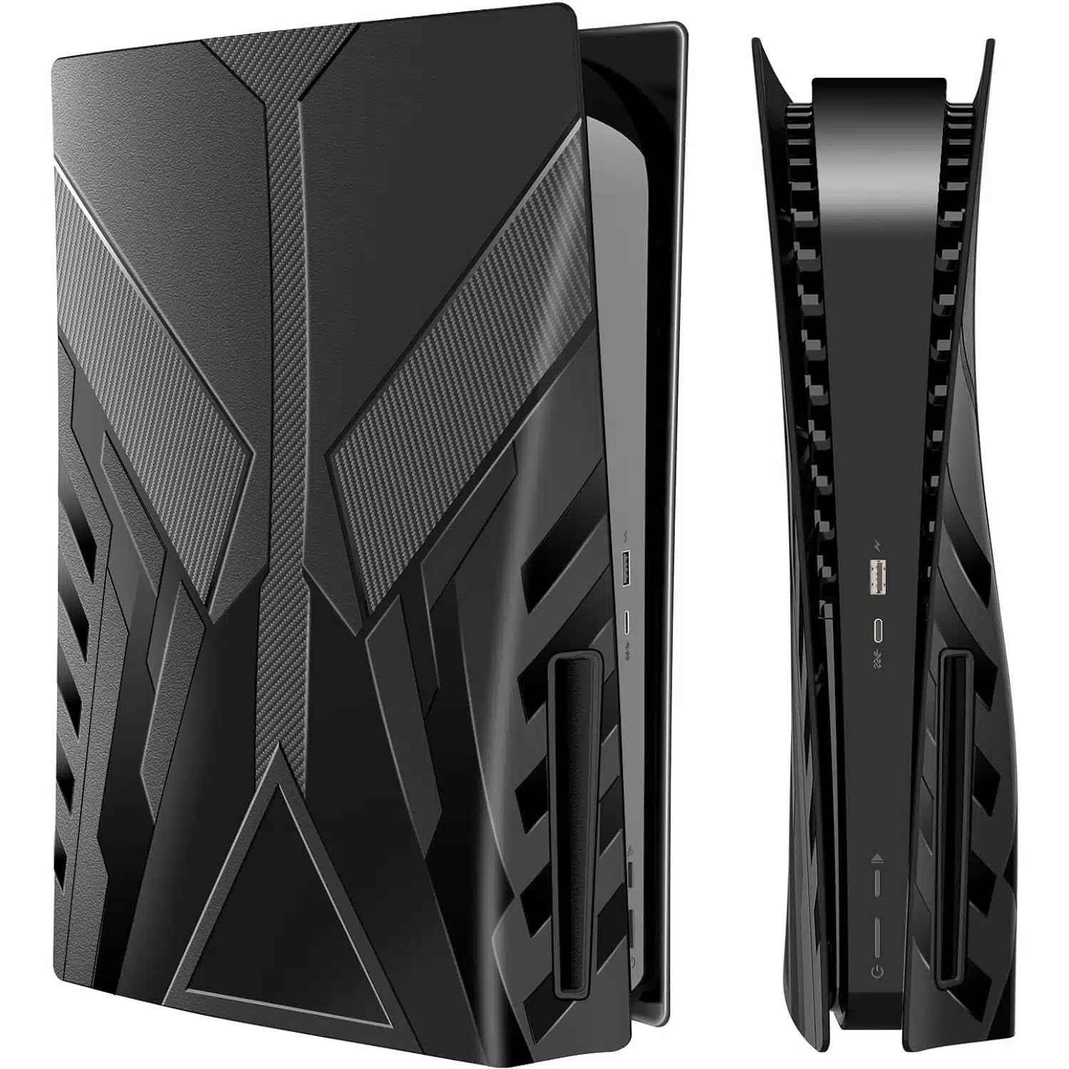 Coques de Protection pour Console – Mooroer, Faceplates Rigides Antirayures et Imperméables pour PlayStation 5 Édition Standard – Noir