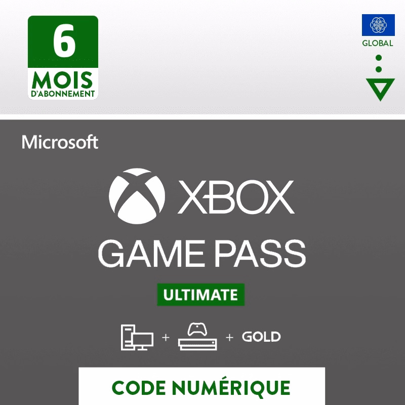 Cartes XBOX GAME PASS ULTIMATE 6 mois Global MICROSOFT